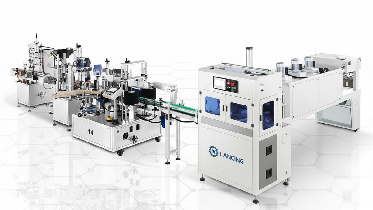 Lancing packaging line product image for food and drink outer case handling